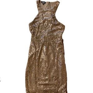 bebe Sequin Lace Dress